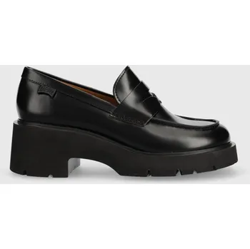 Dámské mokasíny Kožené mokasíny Camper Milah dámské, černá barva, na platformě, K201425.002 99X, EUR 40