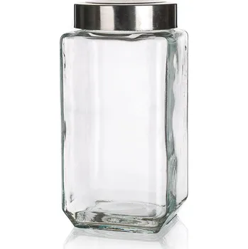 Dóza na potraviny dóza 1,0l skl. + nerez víčko AKCENT