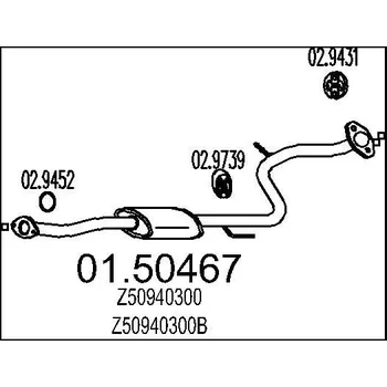 Auto-moto Střední tlumič výfuku MTS 01.50467