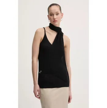 Dámská halenka Halenka se směsi vlny Heliot Emil SS25.W.07.072.BLK01 černá 99X, vel. 34