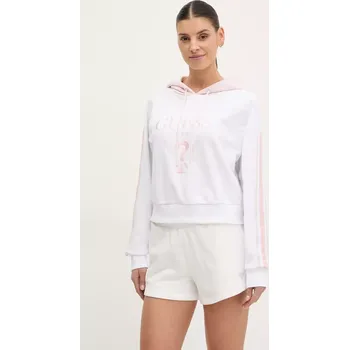 Dámská mikina Mikina Guess YARROW dámská, bílá barva, s kapucí, s aplikací, V5GQ17 KCRT1 V5GQ17.KCRT1 00X, vel. S