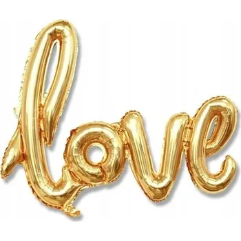 Balónek Fóliový balónek nápis LOVE zlatý na narozeniny 54cm