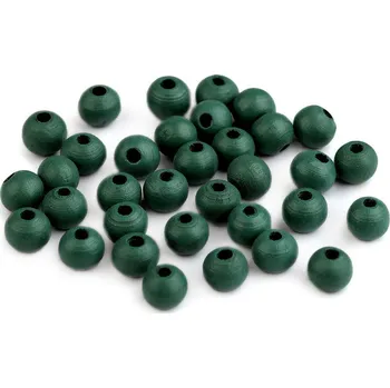 Korálek Dřevěné korálky Ø8 mm Varianta: 46 zelená khaki tmavá, Balení: 20 g