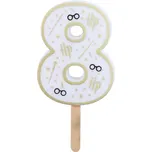 PME Harry Potter svíčka číslo 8 bílá/zlatá