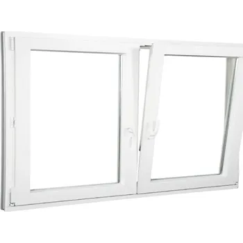 Okno ALUPLAST Plastové okno dvoukřídlé bílé 205x145 Otvírání: Pravé, Zasklení: Dvojsklo Ug= 1,1