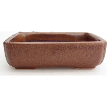 Květináč Keramická bonsai miska 12 x 9 x 3,5 cm hnědá
