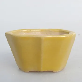 Květináč Mini bonsai miska 4,5 x 3,5 x 2,5 cm žlutá