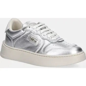 Pánské tenisky Kožené tenisky Furla Sport Lace-Up Sneaker stříbrná barva, YJ17SPT BX3714 P3300 YJ17SPT.BX3714.P3300 SLV, EUR 36