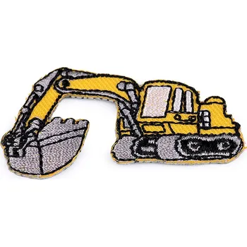 autíčko Nažehlovačka nákladní auto, traktor, bagr, vláček, míchačka Varianta: 17 žlutá bagr, Balení: 1 ks