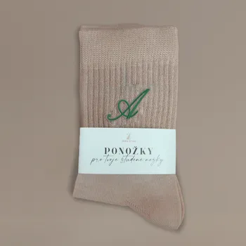 Pánské ponožky Ponožky s vyšitím INICIÁLŮ, pro muže Velikost: 41-42, Barva ponožek: Černá, Barva nitě a fontu: Černá tiskací