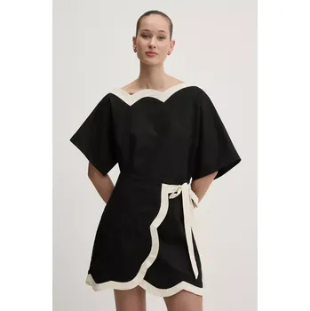 Dámská halenka Halenka s lněnou směsí Never Fully Dressed NFDTO1643 černá 99X, vel. M