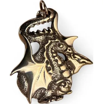 Přívěsek Drakkaria Y Ddraig Goch, Drak, talisman, bronz