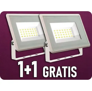 LED reflektor 20W, 1650lm, bílý, 1+1 zdarma! Studená bílá