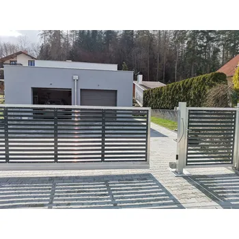 Plot FL BRÁNY Posuvná brána STANDARD, šířka 400 cm, výška 180 cm, lakovaný rám, výplň Italy lakovaná