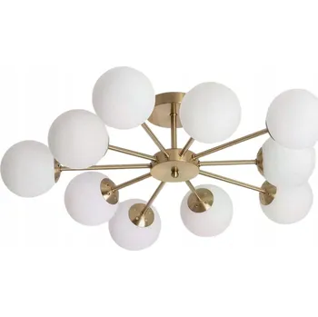 Stropní Svítidlo Závěsné Zlaté Lustr Skleněné koule Abruzzo Elegantní 10x G9