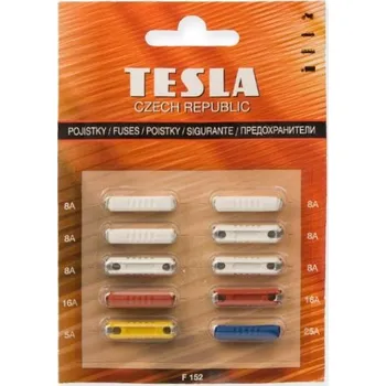 Autopojistky Pojistka blistr valcové 10 ks TESLA