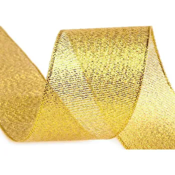 Stuha Brokátová stuha šíře 38 mm s lurexem