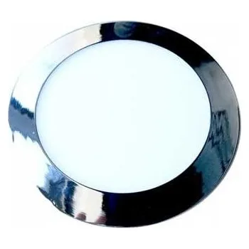 LED panel LED vestavěný panel s napájecím zdrojem, 24W (2000lm), chrom, kulatý Studená bílá