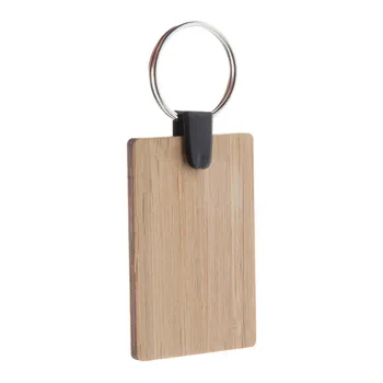 Bambry obdélníkový přívěšek na klíče z bambusu