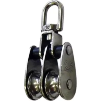 Nerezová dvojkladka 32 mm, kyvná a otočná, nosnost 80 kg