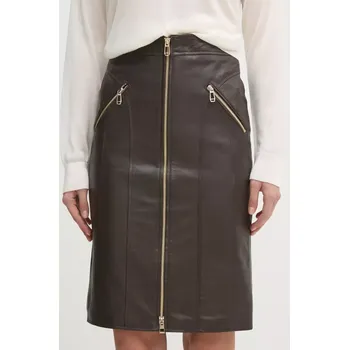 Dámská sukně Kožená sukně Joop! hnědá barva, mini, pouzdrová, 80000701 89X, vel. 36