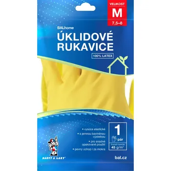 Čisticí rukavice Barvy a laky Hostivař BALhome latexové úklidové rukavice, žluté, velikost M