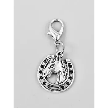 Podkova s hlavou koně jako přívěsek na klíče