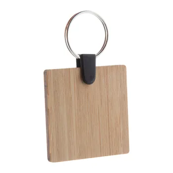 Bambry čtvercový přívěšek na klíče z bambusu