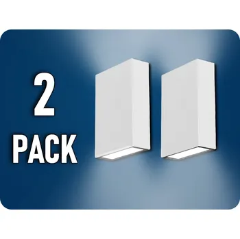 Nástěnné svítidlo LED nástěnné svítidlo obdélníkové, 4W, 400lm, 41°, IP65, bílé/2-PACK! Studená bílá
