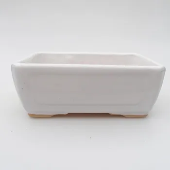 Květináč Keramická bonsai miska 12,5 x 9,5 x 4,5 cm bílá