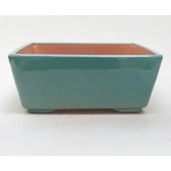 Květináč Keramická bonsai miska 22 x 22 x 9 cm zelená