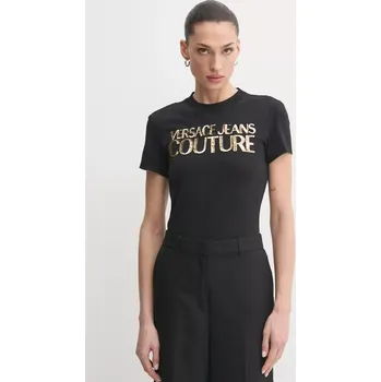 Tričko Versace Jeans Couture černá barva, 78HAHE00 CJ02E 78HAHE00.CJ02E 99X, vel. XS