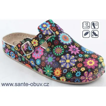 Dámská zdravotní obuv SANTÉ DS/290 FRACTAL pantofel vel.37-42, květinový vzor - 40