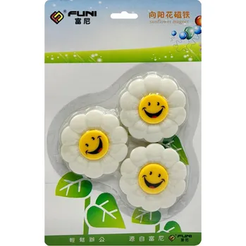 Dekorativní magnet Magnet gumový 3ks - motiv květinka