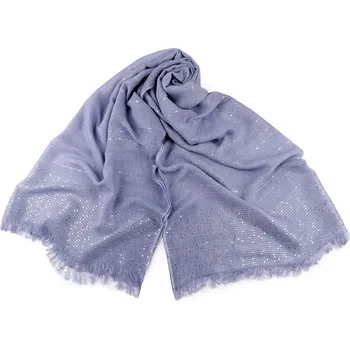Šátek Šátek / šála s flitry 80x185 cm Varianta: 3 modrá světlá, Balení: 1 ks