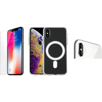 Náhradní díl pro mobilní telefon 3PACK - Ochranné sklo + Crystal Air kryt s Magsafe + ochranné sklíčko kamery pro iPhone X/XS