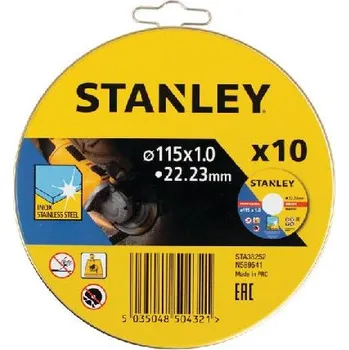 Řezný kotouč Stanley Příslušenství - Řezný kotouč na nerezovou ocel a kovy, 115x22,2 mm, 10 ks STA38252-XJ