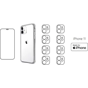 Náhradní díl pro mobilní telefon START PACK - hydrogelová ochranná fólie + 8ks fólie na zadní kameru + průhledný kryt pro iPhone 11
