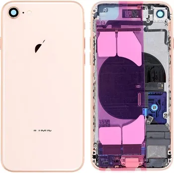Náhradní kryt pro mobilní telefon iPhone 8 - Zadní housing s předinstalovanými díly (Gold)