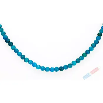 Náhrdelník Náhrdelník z broušeného sytě tyrkysového apatitu QA, stříbro Ag 925/1000, kuličky cca 4 mm (AP4598B)