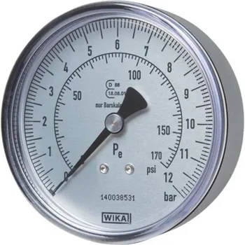 Manometr pneuhustiče 80 mm, R1/4" 0-12 bar