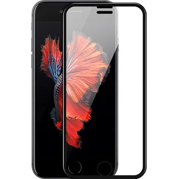 Náhradní kryt pro mobilní telefon 5D hybridní ochranné sklo iPhone 6/6S s vyvýšenými okraji - černý