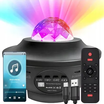 Lampička Projektor noční lampička Mik-Star černá