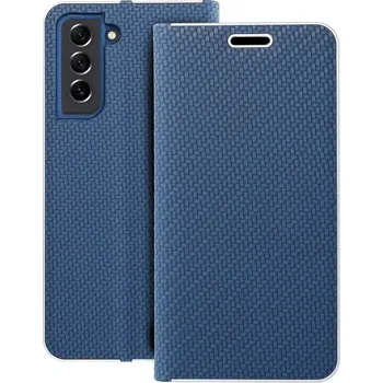 Náhradní kryt pro mobilní telefon Kryt Forcell LUNA Book Carbon Samsung Galaxy S21 modrý