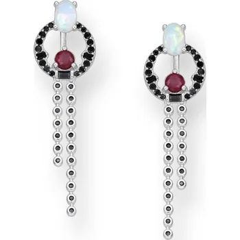 Náušnice Stříbrné náušnice Josie ČERVENÉ