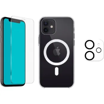 Náhradní díl pro mobilní telefon 3PACK - Ochranné sklo + Crystal Air kryt s Magsafe + ochranné sklíčko kamery pro iPhone 11