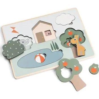 Dřevěná hračka Done by Deer Dřevěné puzzle Deer friends - mix barev