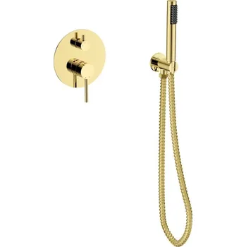 Vodovodní baterie BESCO - Podomítkový sprchový/vanový set VEO II zlatá BABWVSPZLII