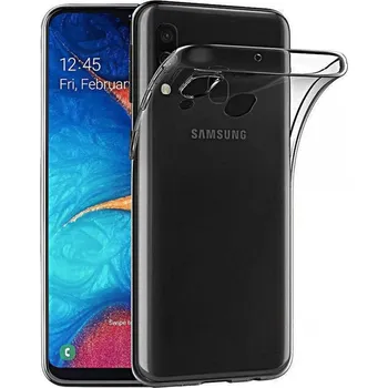Náhradní kryt pro mobilní telefon Průhledný silikonový kryt o tloušťce 0,3 mm Samsung Galaxy A20e průhledný