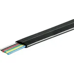 Plochý telefonní 6-žilový kabel, měď, černý, 100m